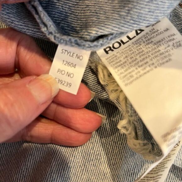 NWT Rolla's Dusters High Rise Slim Short Shorts Blue Denim Distressed Size 27 - Picture 10 of 12
